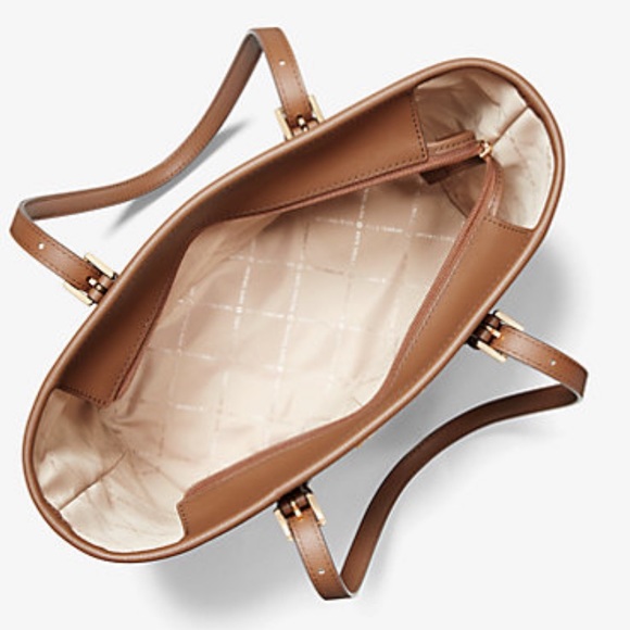 MICHAEL KORS 
Jet Set Travel Small Logo Top-Zip Tote Bag BROWN SIGNATURE… - Picture 2 of 3